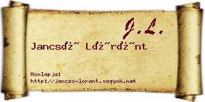 Jancsó Lóránt névjegykártya