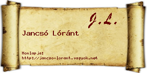 Jancsó Lóránt névjegykártya