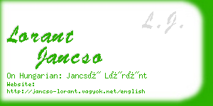 lorant jancso business card