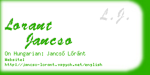 lorant jancso business card